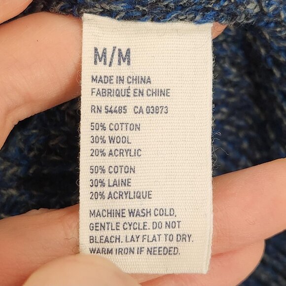 American Eagle Sweater Mens Medium Blue Shawl Collar Athletic Fit Wool Blend NEW - Picture 8 of 10